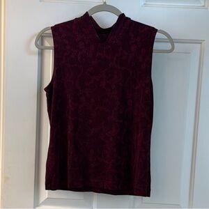 Sleeveless Burgundy Top
